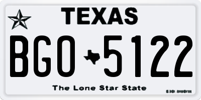 TX license plate BGO5122