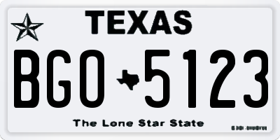 TX license plate BGO5123