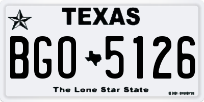 TX license plate BGO5126