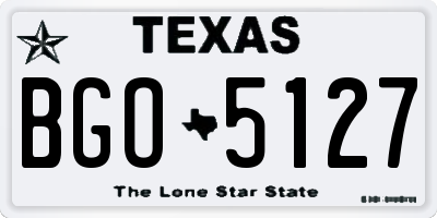 TX license plate BGO5127