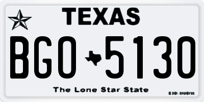TX license plate BGO5130
