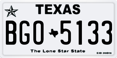 TX license plate BGO5133