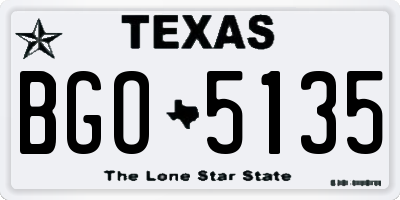 TX license plate BGO5135