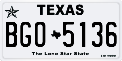 TX license plate BGO5136