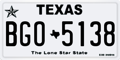 TX license plate BGO5138