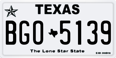 TX license plate BGO5139
