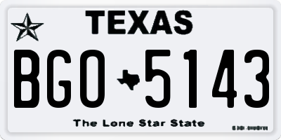 TX license plate BGO5143