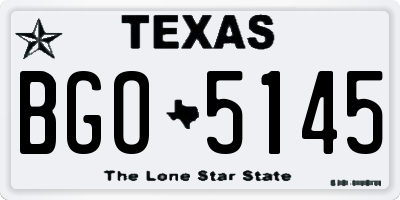 TX license plate BGO5145