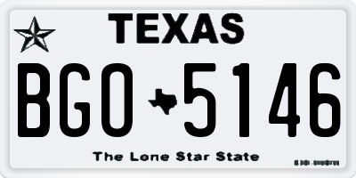 TX license plate BGO5146
