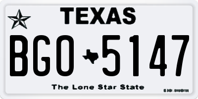TX license plate BGO5147