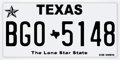 TX license plate BGO5148