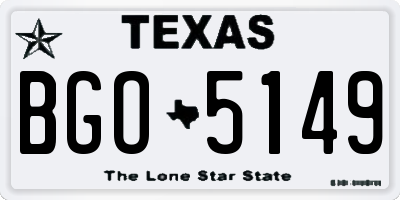TX license plate BGO5149