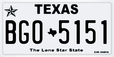 TX license plate BGO5151