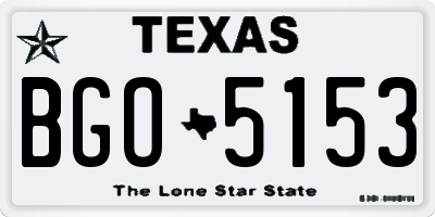 TX license plate BGO5153