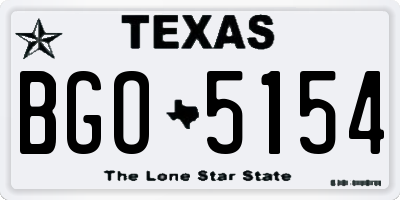 TX license plate BGO5154