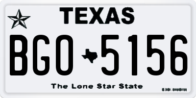 TX license plate BGO5156