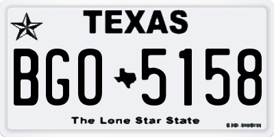 TX license plate BGO5158