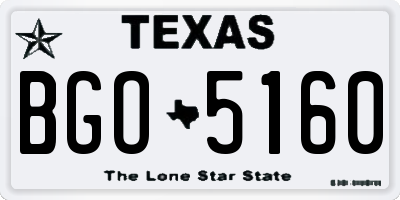 TX license plate BGO5160