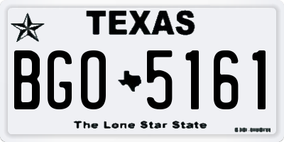 TX license plate BGO5161