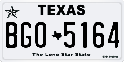 TX license plate BGO5164