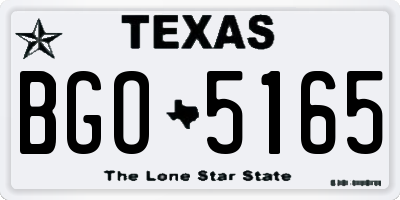 TX license plate BGO5165