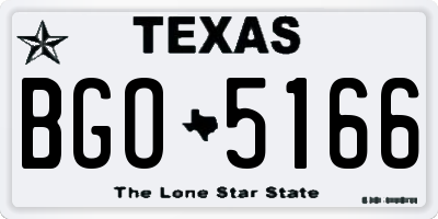 TX license plate BGO5166