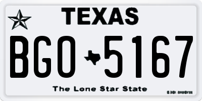 TX license plate BGO5167