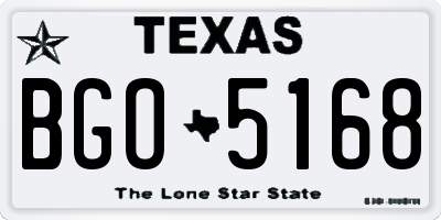 TX license plate BGO5168