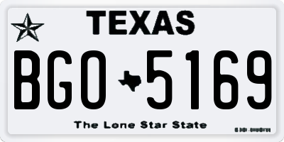 TX license plate BGO5169