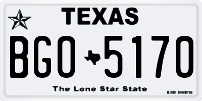 TX license plate BGO5170