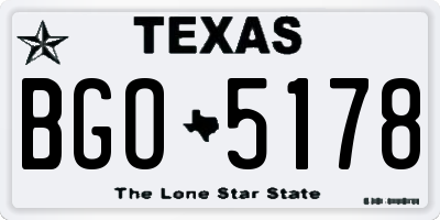 TX license plate BGO5178