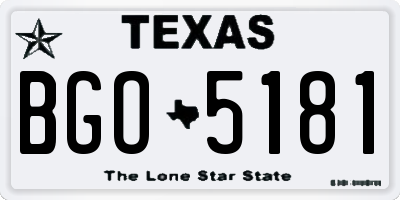 TX license plate BGO5181