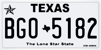 TX license plate BGO5182