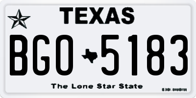 TX license plate BGO5183