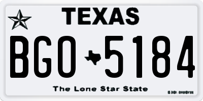 TX license plate BGO5184
