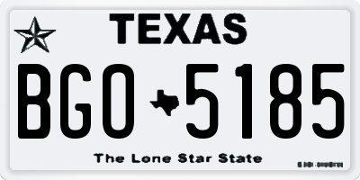 TX license plate BGO5185