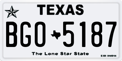 TX license plate BGO5187
