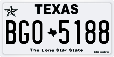 TX license plate BGO5188