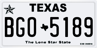 TX license plate BGO5189