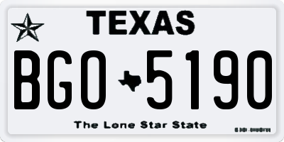 TX license plate BGO5190