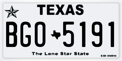 TX license plate BGO5191