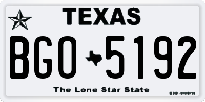 TX license plate BGO5192