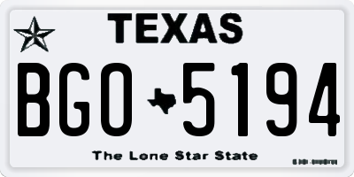 TX license plate BGO5194