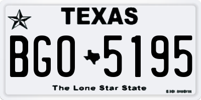 TX license plate BGO5195