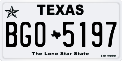 TX license plate BGO5197