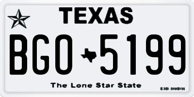 TX license plate BGO5199
