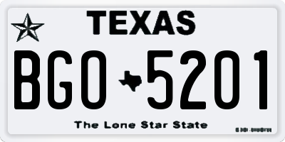 TX license plate BGO5201