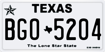 TX license plate BGO5204