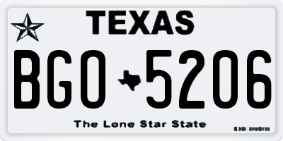 TX license plate BGO5206