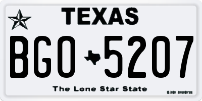 TX license plate BGO5207